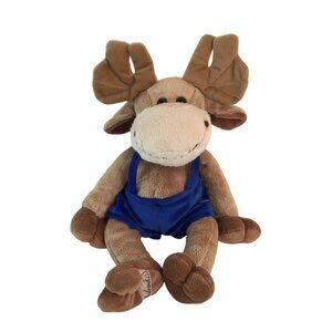 Bukowski Design Moose Plush Blue Volvo Overalls Plush 15" Stuffed Animal Sweden